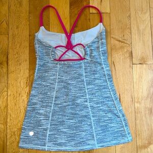 Lululemon Pink and Grey Strappy Tank Top